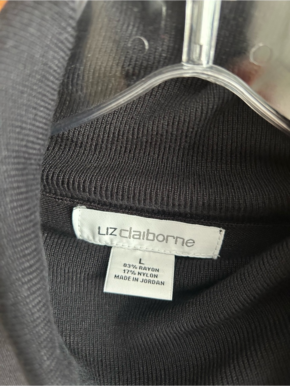 Liz Claiborne Black Turtleneck Sweater Size L - Picture 2 of 4